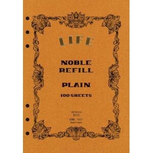 【送料無料】ライフ ノーブルリフィル A5 無地 100枚 6穴 R301 システム手帳リフィル - メール便発送