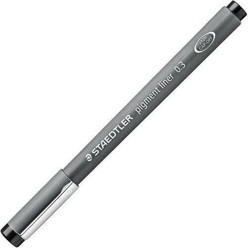 Rakuten - 【1000円以上お買い上げで送料無料♪】ステッドラー 水性ペン ピグメントライナー 0.3mm 黒 乾燥しにくいペン先 耐水 対光 線画 デザイン イラスト 塗り絵 - メール便発送