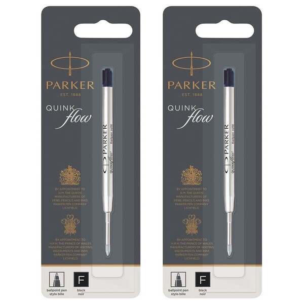 【送料無料】PARKER パーカー クインクフロー 油性ボールペン 替え芯 ブラック F 細字 2個 - メール便発送