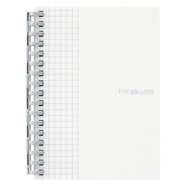 【1000円以上お買い上げで送料無料♪】リングノート hirakuno ツイストノート A6 ホワイト 薄色5mm方眼罫 リヒトラブ - メール便発送