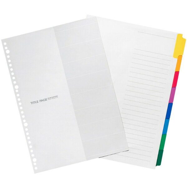 【1000円以上お買い上げで送料無料♪】マルマン ラミネートタブインデックス 8山 A4 書類 ルーズリーフ 整理 見出し 管理 分類 科目 仕事 タスク 色 カラー - メール便発送 clipps-10031412 Clips クリップス サンプル画像2