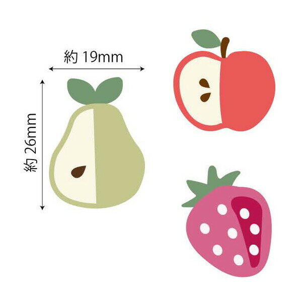 【1000円以上お買い上げで送料無料♪】ナチュラル ワッペン フルーツ 3柄セット シール・アイロン両用 入園準備 通園 パイオニア - メール便発送