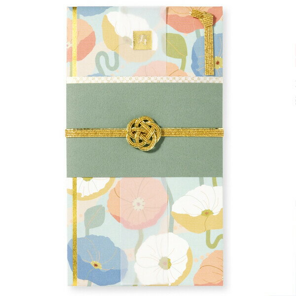 【1000円以上お買い上げで送料無料♪】季節のご祝儀袋 春 ポピー 花 水引 短冊付 結婚式 お祝い 上品 か..