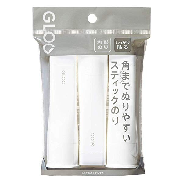 【1000円以上お買い上げで送料無料♪】コクヨ GLOO(グルー) スティックのり しっかり貼る Mサイズ 3個パック - メール便発送
