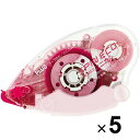 【送料無料】プラス テープのり スピンエコハニカム 8.4mm×16m ピンク 37-561 5個セット - メール便発送
