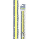【1000円以上お買い上げで送料無料♪】クツワ 文字が読みやすい モジサシ定規 18cm グレー - メール便発送