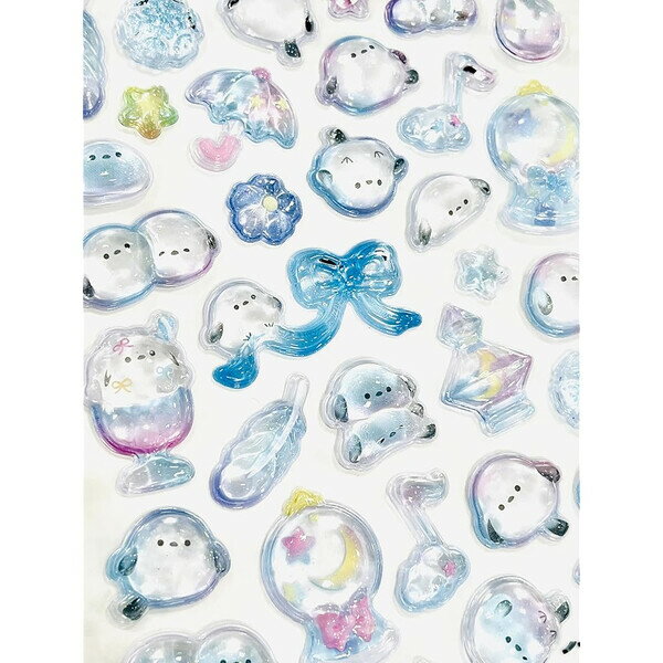 【送料無料】ボンボンドロップシール しまえなボンボン 【正規品】 クーリア シマエナガ 鳥 トリ とり 立体 ステッカー SNS 話題 かわいい - メール便発送