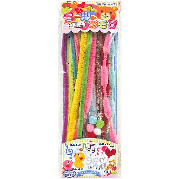 商品名モールあそび HB ボンボン付 作り方付 知育 デコレーション ラッピング トーヨー説明おうち時間に作ってあそぼう!カラフルなモールがいっぱいの「モールあそび」です。さまざまな色や種類のモールとボンボンががセットになっています。メッセージカードやラッピングにも使えます。うれしい作り方つき!【サイズ】約H232×W75×D7mm【内　容】モール×17本、ボンボン×5個品番241404この商品について 必ずご確認ください配送についてメール便での配送になります。→ご利用の際は必ずお読みください 送料について ご注文合計額が￥1000 (税込)以上で、全国一律『送料無料』です。 →詳細はこちら返品→返品・交換・キャンセルについて※メール便は、日時指定、代金引換、ギフトラッピング・熨斗サービスに対応しておりません。