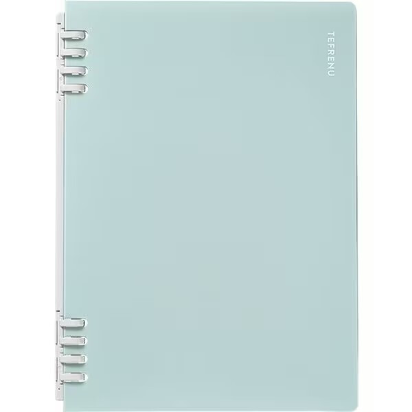 【1000円以上お買い上げで送料無料♪】リングノート テフレーヌ タテ A5 水色 セパレート式リング スリム 軽い 学生 社会人 - メール便発送