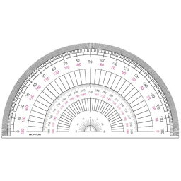 【1000円以上お買い上げで送料無料♪】内田洋行 半円分度器 12cm 1-822-0101 - メール便発送