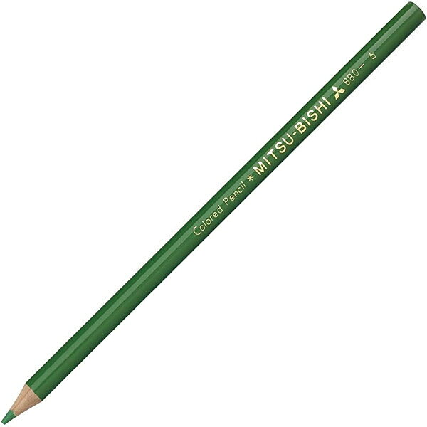 【1000円以上お買い上げで送料無料♪】三菱鉛筆 色鉛筆 880単色 みどり 1ダース K880.6 - メール便発送 clipps-10372021 Clips クリップス サンプル画像2
