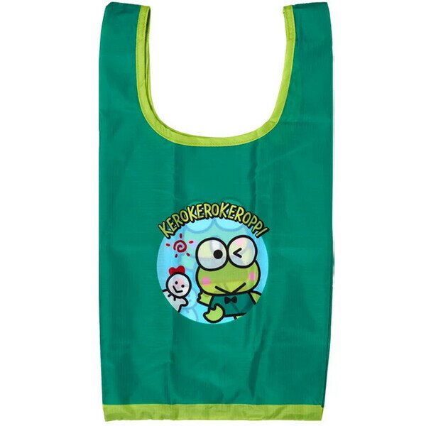 【送料無料】けろけろけろっぴ エコバッグ S 巾着 カラビナ付 撥水加工 コンパクト 収納 買い物 ショッピング 窓 かわいい サンリオ - メール便発送