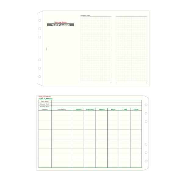 【1000円以上お買い上げで送料無料♪】ダ・ヴィンチ システム手帳 リフィル 日付なし 聖書 Date your dreamフリーイヤープランニング - メール便発送