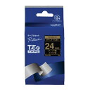 【送料無料】ブラザー P-TOUCH ピータッチ ラミネートテープ 24mm 黒に金文字 TZe-354 - メール便発送
