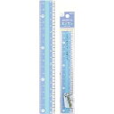 【1000円以上お買い上げで送料無料♪】クツワ 文字が読みやすい モジサシ定規 18cm ブルー - メール便発送