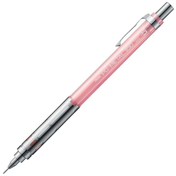 【1000円以上お買い上げで送料無料♪】ぺんてる 製図用シャープペン PG-METAL350 0.5mm クリアピンク HB メタル 勉強 受験 学生 - メール便発送のサムネイル