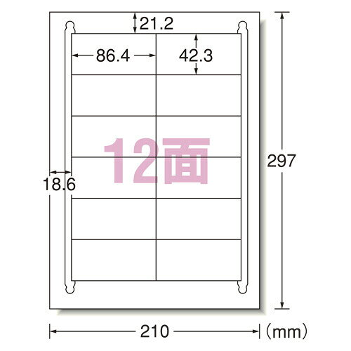 【送料無料】エーワン ニュースタンダードラベルA4白12面22 72212 - メール便発送