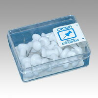 【1000円以上お買い上げで送料無料♪】クラウン ダルマ画鋲 16本 白 CR-GB108-W - メール便発送