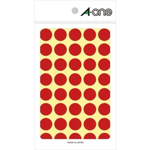 Rakuten - 【1000円以上お買い上げで送料無料♪】エーワン カラーラベル 15mm 丸 赤 07021 - メール便発送