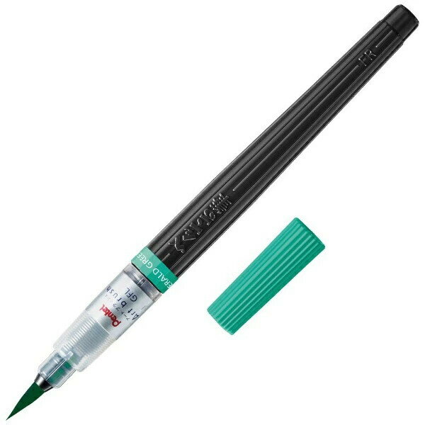 商品名アートブラッシュ エメラルドグリーン 水性カラー筆ペン 毛筆 カートリッジ式 筆文字 カリグラフィー イラスト ぺんてる説明描く楽しさ、多彩な表現力♪水性カラー筆ペン「アートブラッシュ」です。みずみずしく鮮やかな発色で、毛筆タイプならではの自由な表現ができるカラー筆。そのまま描くのはもちろん、2色を使ってのグラデーションや、水と合わせての淡い水彩表現も自由自在。筆文字やイラスト、カリグラフィーにもおすすめです。【サイズ】約φ13×175mm【材　質】前軸=再生PP、キャップ=PP、後軸=再生PE、穂先=ナイロン繊維【インク】水性染料品番XGFL-162この商品について 必ずご確認ください配送についてメール便での配送になります。→ご利用の際は必ずお読みください 送料について ご注文合計額が￥1000 (税込)以上で、全国一律『送料無料』です。 →詳細はこちら返品→返品・交換・キャンセルについて※メール便は、日時指定、代金引換、ギフトラッピング・熨斗サービスに対応しておりません。