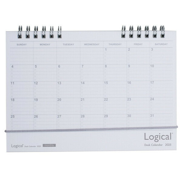 【送料無料】ナカバヤシ 2025年 ロジカル卓上カレンダー リングタイプ B6 ホワイト - メール便発送
