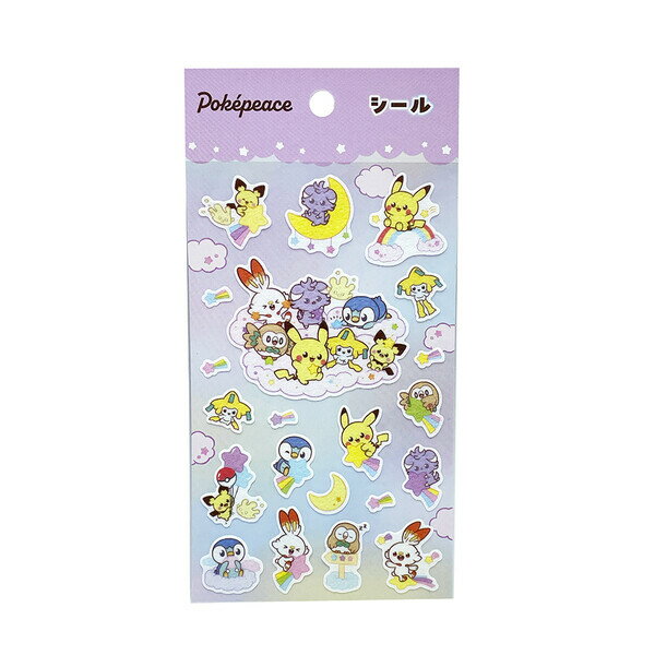 【1000円以上お買い上げで送料無料♪】ポケモン ポケピース スターリーナイトシリーズ シール ピカチュウ/ポッチャマ/ヒバニー 箔押し 人気 キャラ ショウワノート - メール便発送のサムネイル