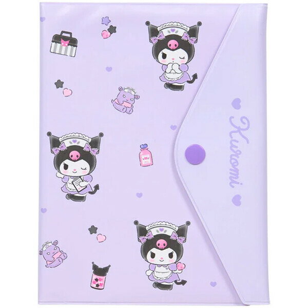 【1000円以上お買い上げで送料無料♪】クロミ お薬手帳&診察券ケース A6 スライダーポケット付 カード 母子手帳 通院 健康管理 かわいい サンリオ - メール便発送