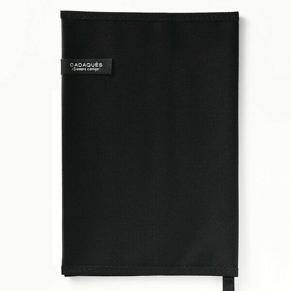 【1000円以上お買い上げで送料無料♪】ブックカバー カダケス 文庫サイズ ブラック シンプル コットン生地 しおり付き 男性 女性 読書 - メール便発送