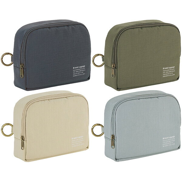 【送料無料】【全4色】 スタンドキャリーポーチ 13×16cm 撥水 カラビナ付 文具 コスメ ガジェット 小物入れ スマホスタンド クレイド kleid - メール便発送 clipps-10388022 Clips クリップス サンプル画像2