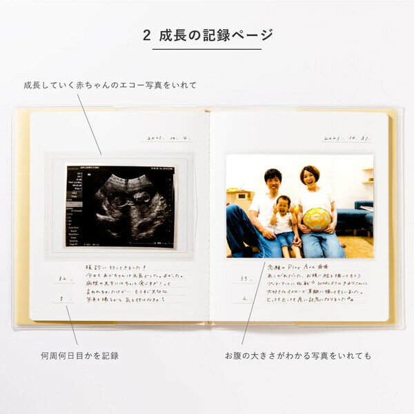 【送料無料】シンプル マタニティアルバム ベージュピンク エコー写真 L判 妊娠 出...