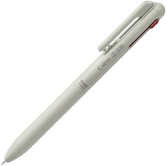 樂天商城 - 【1000円以上お買い上げで送料無料♪】3色ボールペン Calme カルム 0.35mm グレー 油性 静音 ノック音 革調グリップ 高発色 なめらか ぺんてる - メール便発送