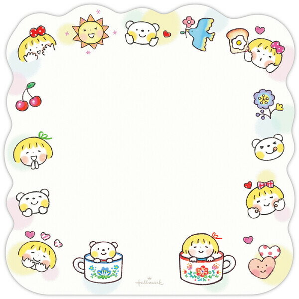 【1000円以上お買い上げで送料無料♪】メモ メッセージカード ダイカット 仲良しともだち いろんな顔 かわいい イラスト ホールマーク - メール便発送