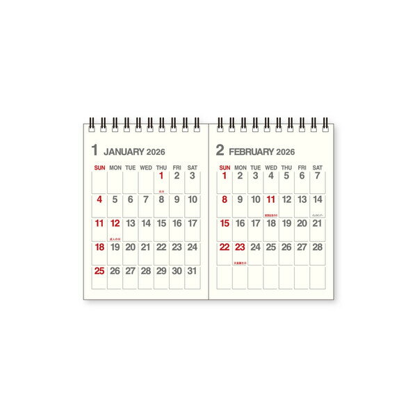 【1000円以上お買い上げで送料無料♪】エトランジェ・ディ・コスタリカ 2026年 カレンダー B7×2卓上 アイボリー - メール便発送