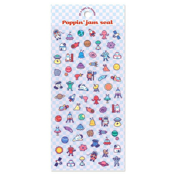 【1000円以上お買い上げで送料無料♪】マインドウェイブ ポッピンジャムシール planet シール 手帳 日記 カレンダー かわいい - メール便発送のサムネイル