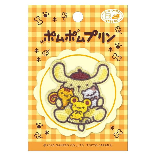 【1000円以上お買い上げで送料無料♪】パイオニア サンリオ アイロン・シール両用接着ワッペン ポムポムプリン - メール便発送