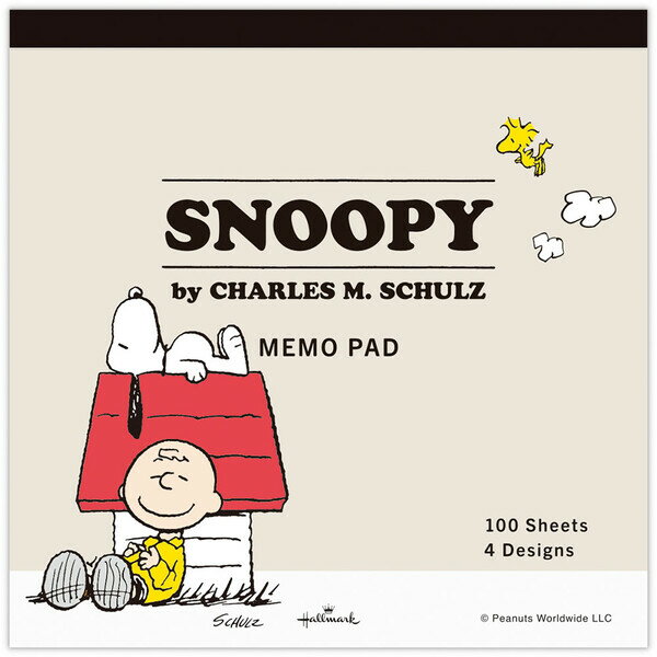 【1000円以上お買い上げで送料無料♪】スヌーピー メモパッド Happiness is Red ベージュ ハウス 4柄×25..