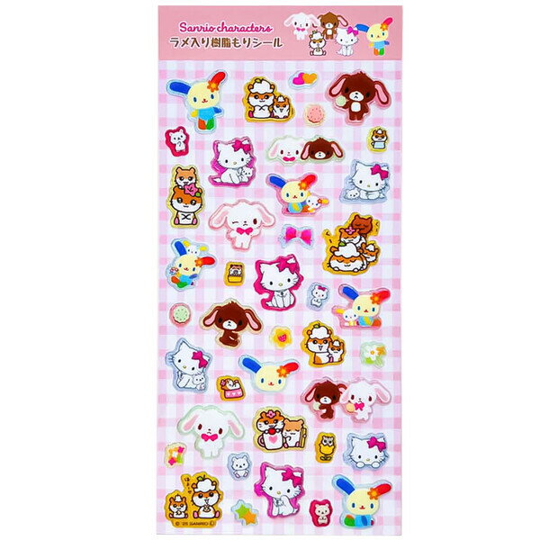 【送料無料】サンリオキャラクターズ ラメ入り樹脂もりシール MX平成デザイン チャーミーキティ/シュガーバニーズ 立体 かわいい - メール便発送