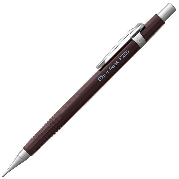 商品名限定 シャープペンシル P205 ネオクラシカル 0.5mm クラシカルブラウン 製図 高性能 軽量 シンプル 人気 ぺんてる説明世界中で愛される、発売55年以上のベストセラー♪製図用シャープペンシル「P205(ピーニーマルゴ)」です。トレンドを取り入れた、限定「ネオクラシカル」デザインが登場!視認性のいい4mmスリーブ、手の中で転がしやすい12面体軸、滑らかに湾曲している一枚の鉄板で作られたクリップ。製図用としての筆記性、デザイン性の両方を兼ね備えています。同時発売される「シャープペン替芯」と「消しゴム」も合わせて、プレゼントにも喜ばれます。【サイズ】約13×9×142mm【重　量】約9g【材　質】先金=真鍮、軸=ABS、クリップ=鉄、ノック=ステンレス【芯　径】0.5mm (内蔵芯=HB)【替消しゴム】シャープペンシル用 替消しゴム・4個入 (Z2-1N)品番P205-EL3この商品について 必ずご確認ください配送についてメール便での配送になります。→ご利用の際は必ずお読みください 送料について ご注文合計額が￥1000 (税込)以上で、全国一律『送料無料』です。 →詳細はこちら返品→返品・交換・キャンセルについて※メール便は、日時指定、代金引換、ギフトラッピング・熨斗サービスに対応しておりません。