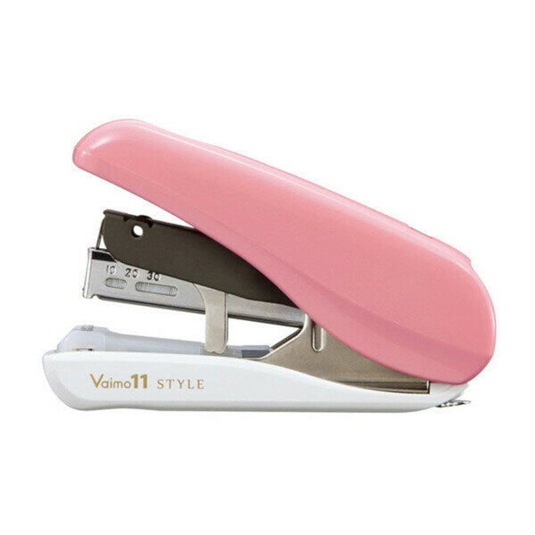 【送料無料】マックス フラットホッチキス バイモ11 スタイル ピンク HD-11FLSK/P2 スリム 40枚とじ 軽とじ - メール便発送