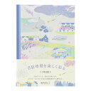【送料無料】日記 風景柄 B6 192ページ 4柄入 1ページ2日 384日分 横罫 MD用紙 日付フリー しおりひも付 ハードカバー ミドリ - メール便発送