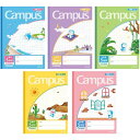 【送料無料】ドラえもん Campus キャンパスノート 用途別 5mm方眼 5ミリ方眼 科目シール付 5冊パック 学習帳 かわいいキャラクター - メール便発送