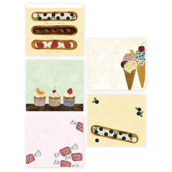 【1000円以上お買い上げで送料無料♪】表現社 浅野みどり ブロックメモ three o'clock - メール便発送