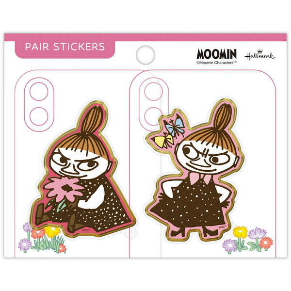 【1000円以上お買い上げで送料無料♪】ムーミン シール ペアステッカー リトルミイ 2枚入 箔 エンボス お揃い スマホケース PC デコ かわいい ホールマーク - メール便発送