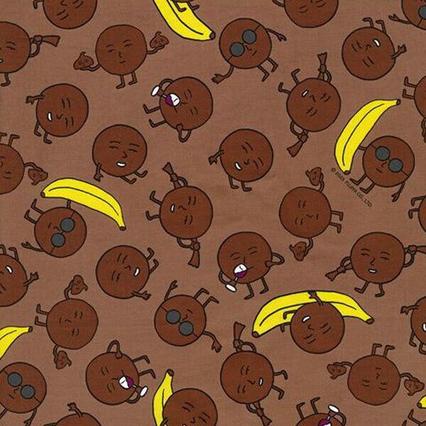 【1000円以上お買い上げで送料無料♪】[50cm] KOKKA コッカ オックス生地 カントリーマアムチョコまみれ 幅約110cm×50cmカット ココア - メール便発送