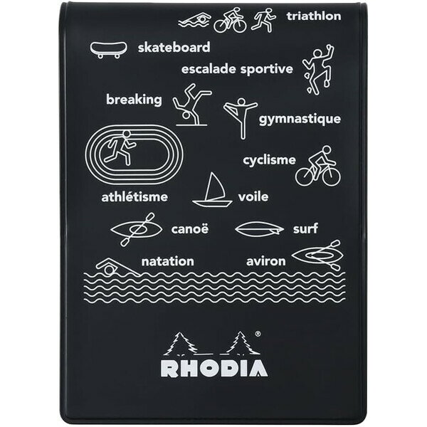 【送料無料】限定 RHODIA ロディアカバー No.11 8×11cm A7 フランセ vol.2 スポーツ ブラック フランス語 PVC製 ブロックメモ付 5mm方眼 - メール便発送