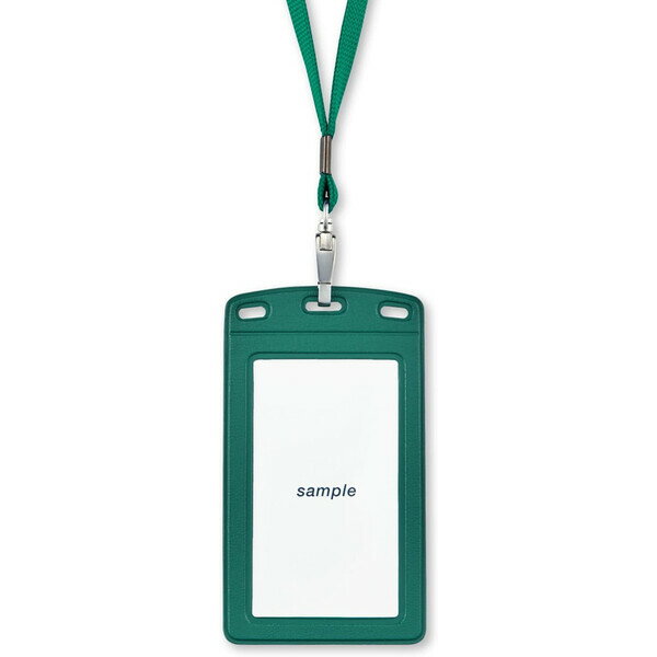 【1000円以上お買い上げで送料無料♪】オープン工業 吊り下げ名札 名刺サイズ 縦型 レザー調 緑 NL-20P-..
