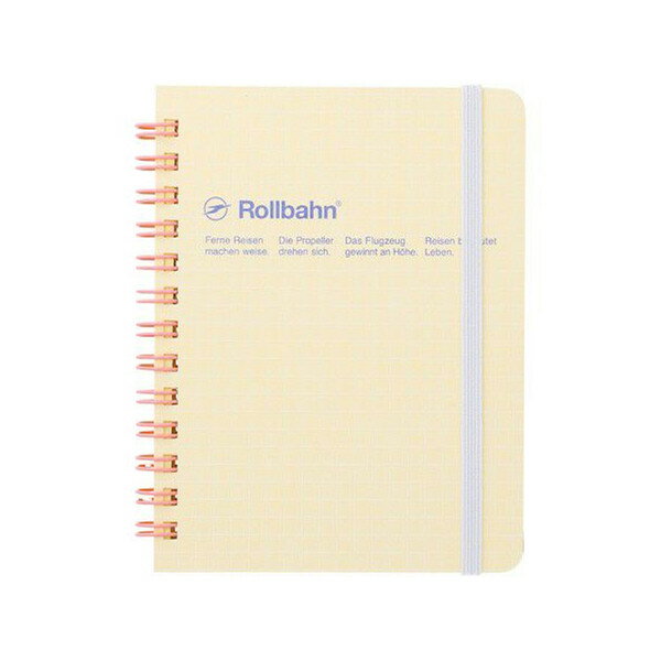 【1000円以上お買い上げで送料無料♪】ロルバーン ポケット付メモ スコラ M ライトイエロー リングノート 5mm方眼 ミシン目 PPポケット デルフォニックス - メール便発送