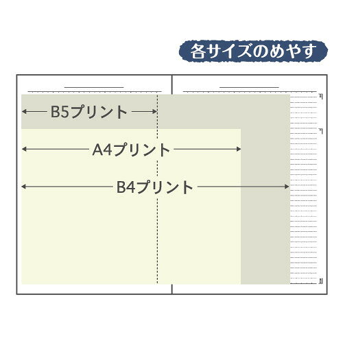 【送料無料】まとめ買い プリントが貼れるA4サイズのノート カレッジノート ネイビーブルー 3冊セット - メール便発送 clipps-10375259 Clips クリップス サンプル画像3
