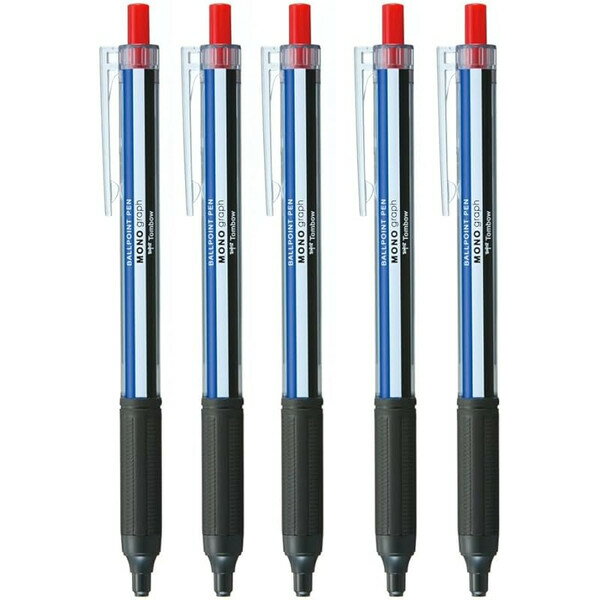 【送料無料】トンボ鉛筆 油性ボールペン モノグラフライト 0.38mm モノカラー赤 5個セット - メール便発送