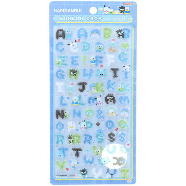【送料無料】はぴだんぶい 【正規品】 ボンボンドロップシール もじ ハンギョドン ポチャッコ 人気 かわいい サンリオ サンスター文具 - メール便発送（楽天・Clips クリップス）